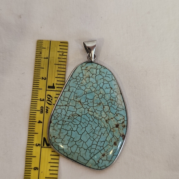 Vintage Turquoise Large Pendent Southwestern - Picture 3 of 5